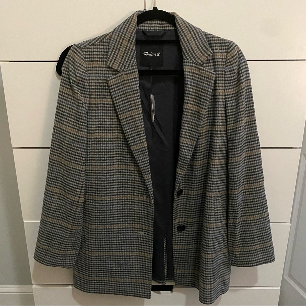 NWT Madewell Oversized Checkered Blazer
